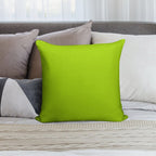 EXCLUSIVE TO OZCUSHIONS - VERY VIVID LIME GREEN -SOLID PLAIN GREEN COLOR Soft Fade-Resistant Throw Pillow