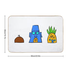 Sponge Bob House, Squidward House, Patrick House, Doodle House  Easy To Clean Bath Mat