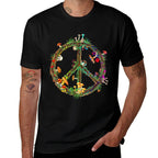 Magic Mushrooms Peace Sign Psychedelic Retro Shrooms Gift  Odor-resistant T-Shirt