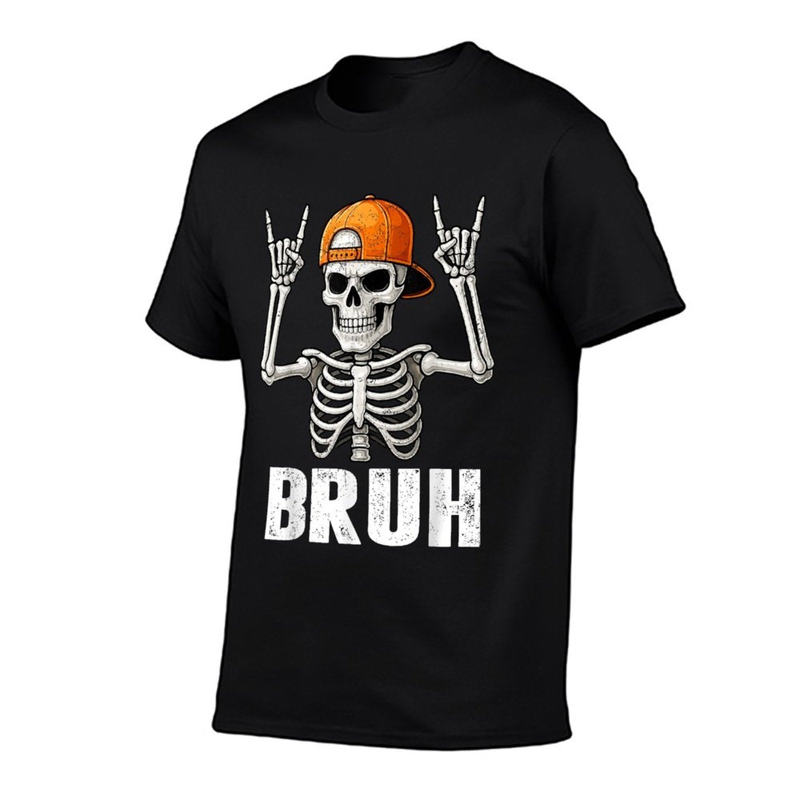 Skeleton Rock On Bruh Halloween For Mens Boys Kids Toddlers  Moisture-wicking T-Shirt