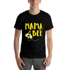 Mama Bee Family Matching Beekeeper Mom Mommy Women  Ribbed Collar T-Shirt