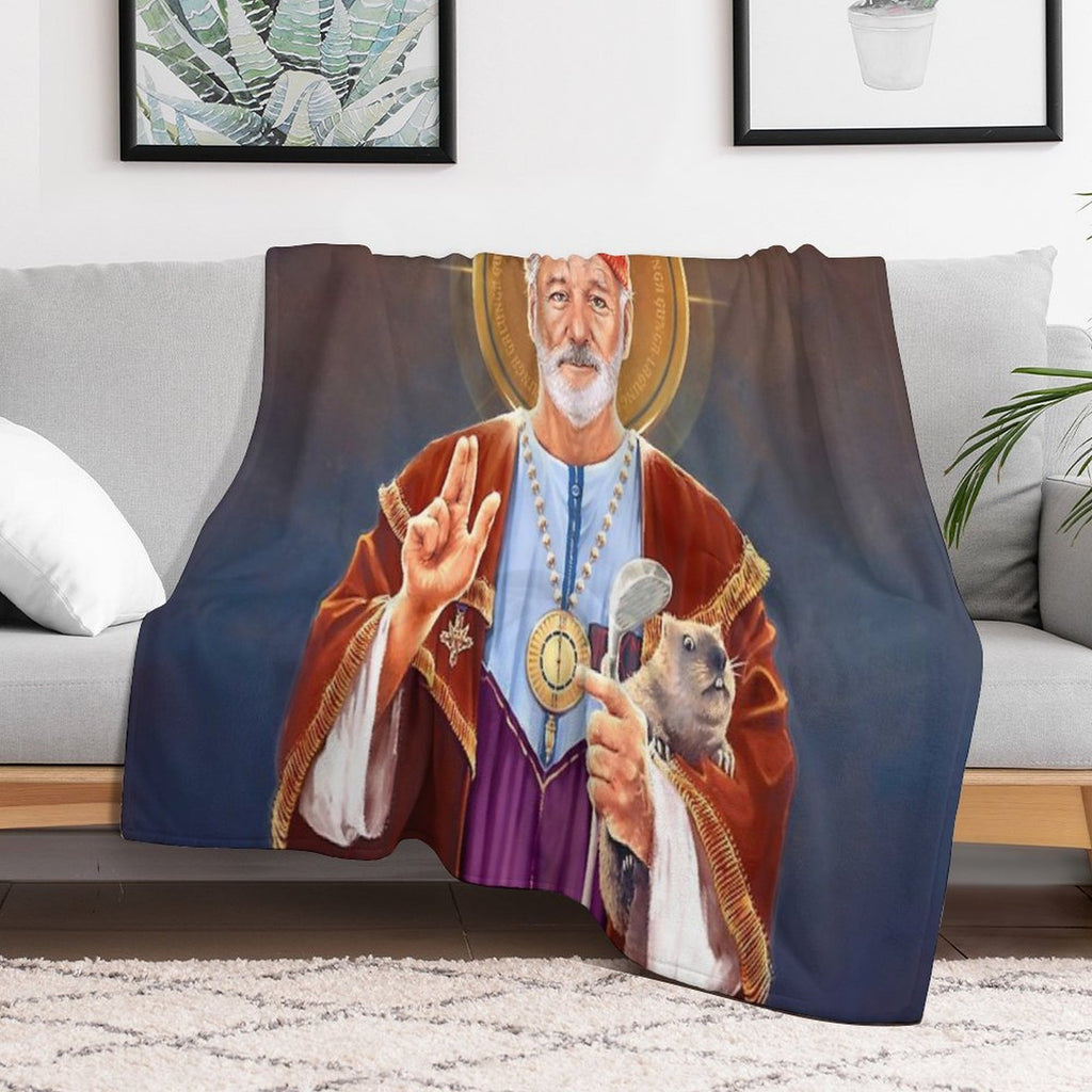 Saint Bill of Murray, Bill Murray Saint Original Religious Painting Wrinkle-free Throw Blanket