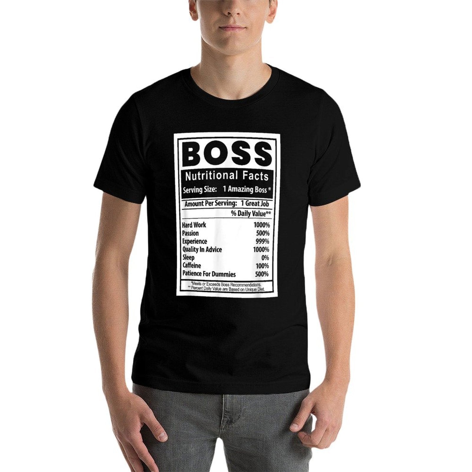 Funny Bosss Day Nutritional Facts Employee Appreciation  Summer-ready Fabric T-Shirt