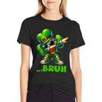 Bruh Dab Leprechaun Funny Kids Boys Mens St Patrick Day  Graphic-printed T-Shirt