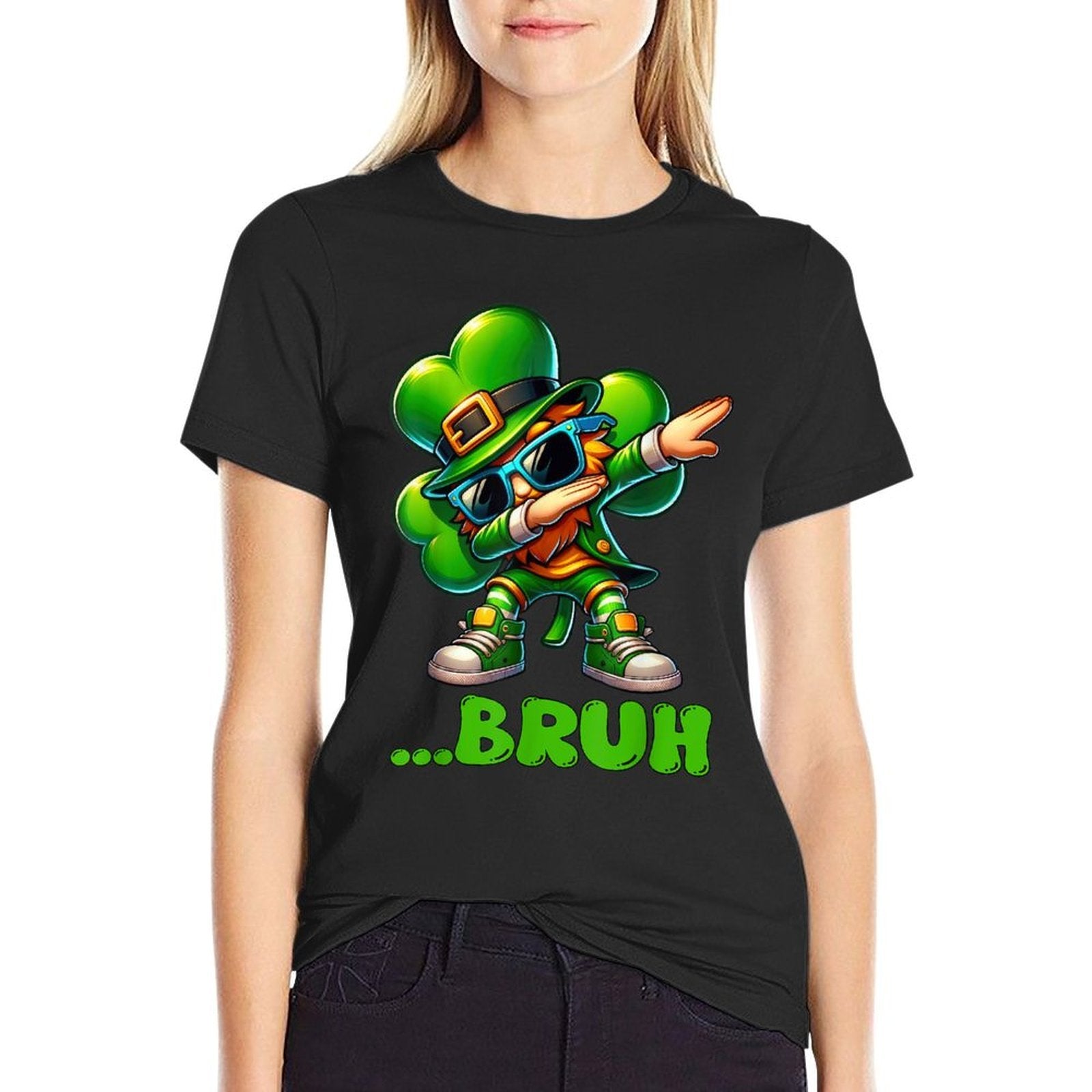 Bruh Dab Leprechaun Funny Kids Boys Mens St Patrick Day  Graphic-printed T-Shirt