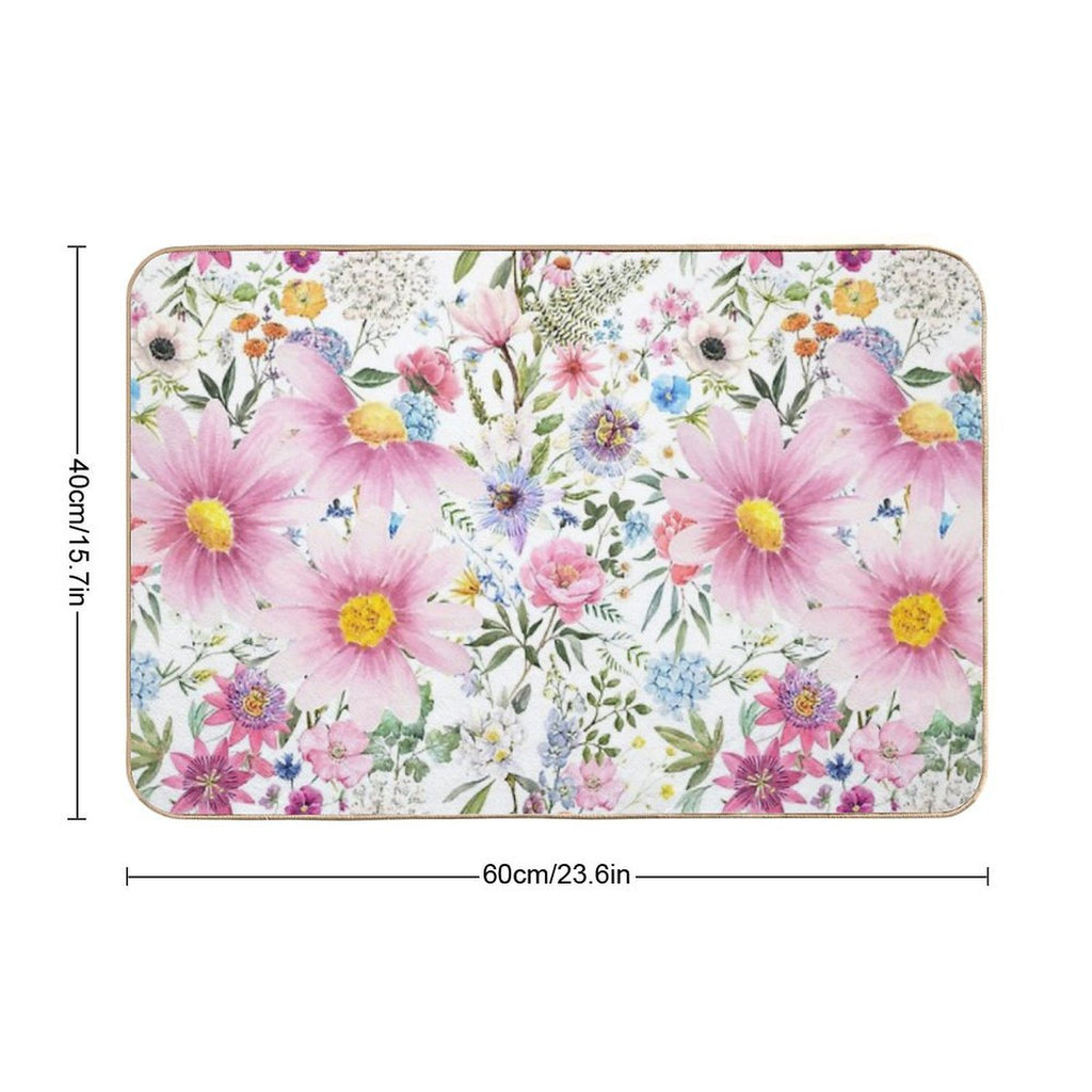 Delicate Flower Meadow  High-Traffic Bath Mat