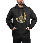 Funny Skeleton Doing Yoga And Drinking Coffee For Halloween Pilling-Resistant Hoodie