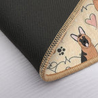 LOVE German Shepherd - Red And Black 2  Dirt-Trapping Bath Mat