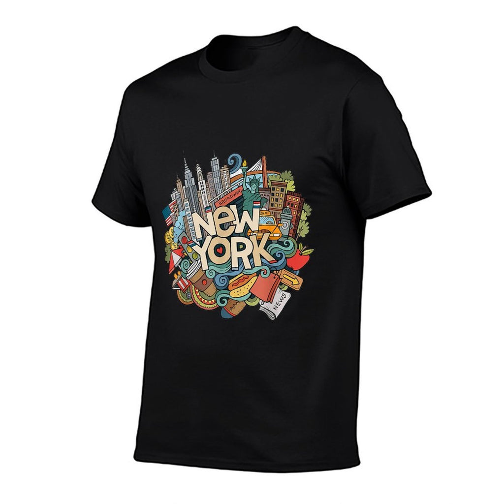 New York City NYC Iconic Skyline Big Apple Gift Souvenir  Polyester Blend T-Shirt