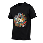 New York City NYC Iconic Skyline Big Apple Gift Souvenir  Polyester Blend T-Shirt