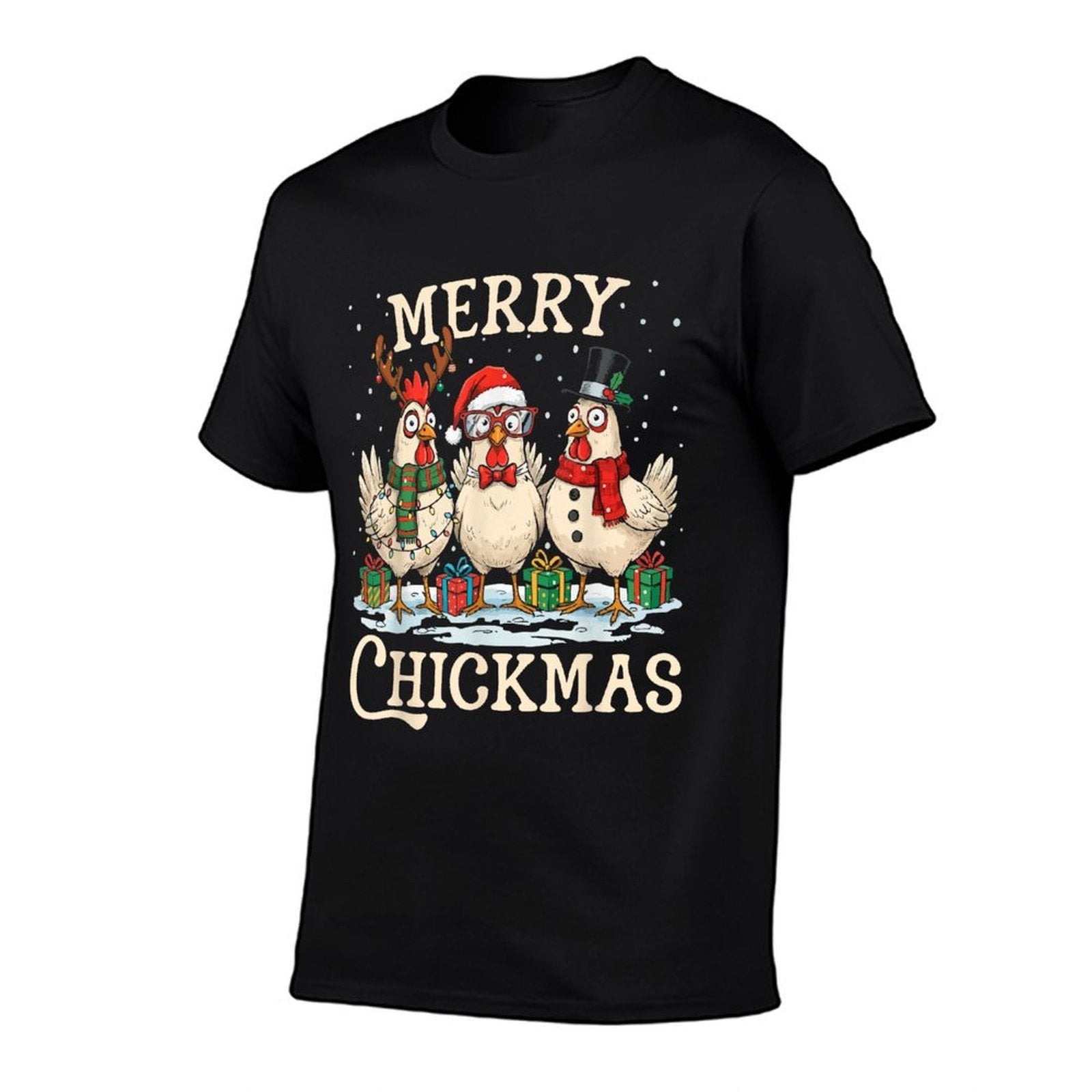 Chicken Christmas Santa Hat Merry Chickmas Xmas Farm Animal  Versatile T-Shirt