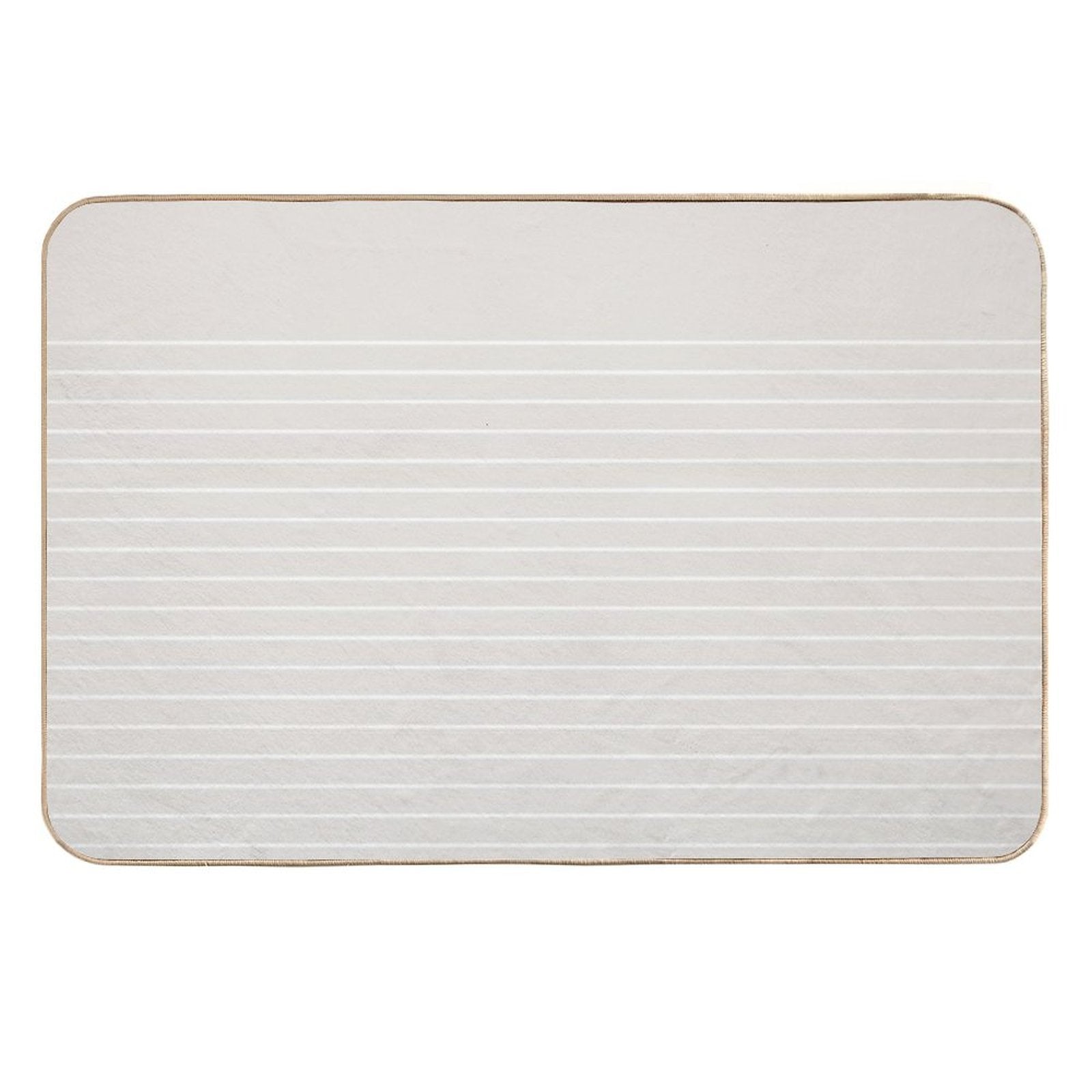 White Line in Beige  Non-Slip Bath Mat