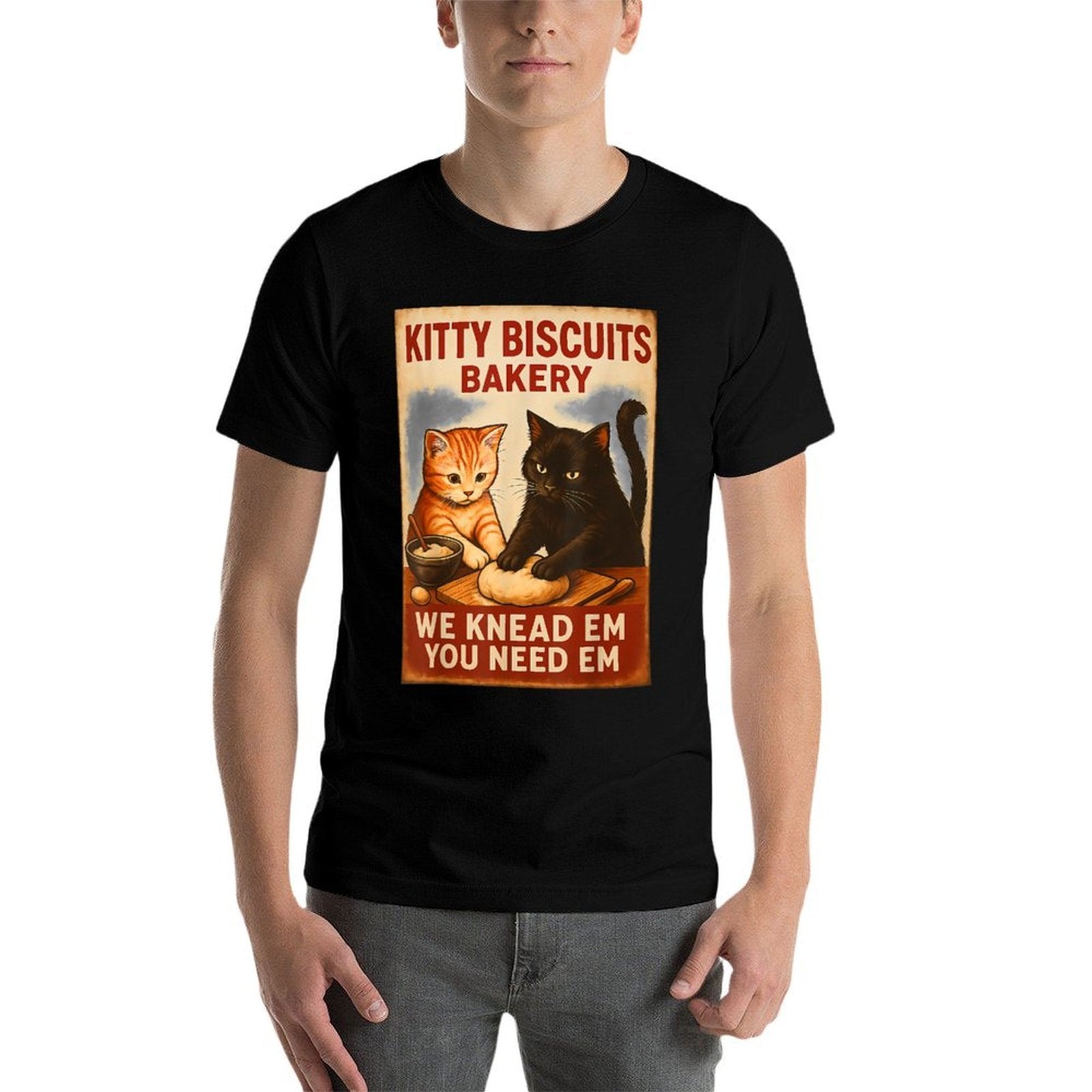 Kitty Biscuits Bakery We Knead Em You Need Em Funny Cat  Versatile T-Shirt