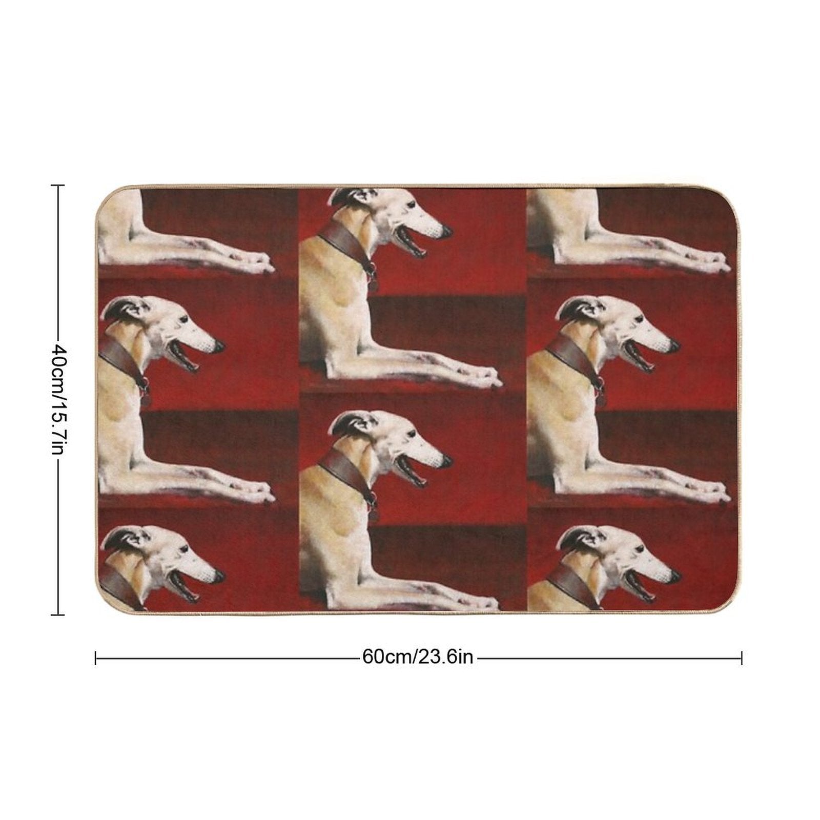 Whippet On Red  Eco-Friendly Bath Mat