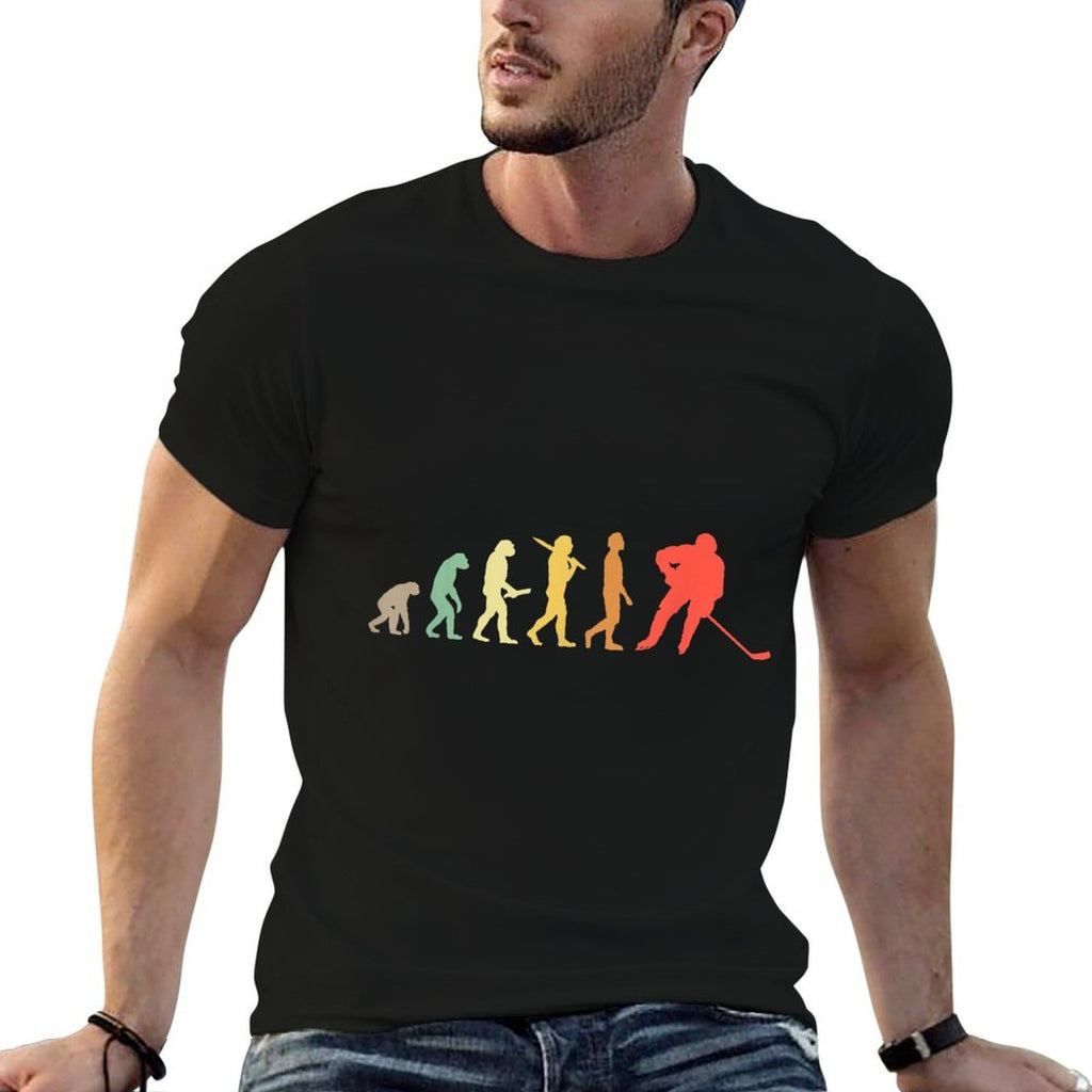 Retro Ice Hockey Evolution Gift For Ice Hockey Players  Slim-fit Cut T-Shirt