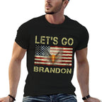 Let’s Go Brandon Conservative USA Funny  Heathered Texture T-Shirt