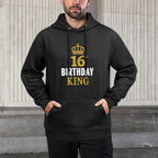 Happy 16th Birthday King 16 Years Old Party Ideas For Boys Medium-Weight Fabric Hoodie
