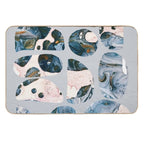 Unturned Stones, Abstract Marble Resin Art, Contemporary Agate Waves Pattern, Eclectic Boho Luxe Nature  Dirt-Trapping Bath Mat