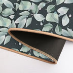 Eucalyptus Leaves Pattern. Botanical Seamless Illustration Is Good for Greeting Cards, Posters, Banners, Textile Print And Gift  Easy Maintenance Bath Mat