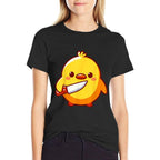 Duck with Knife Meme Chick with Knife  Rolled Sleeves T-Shirt