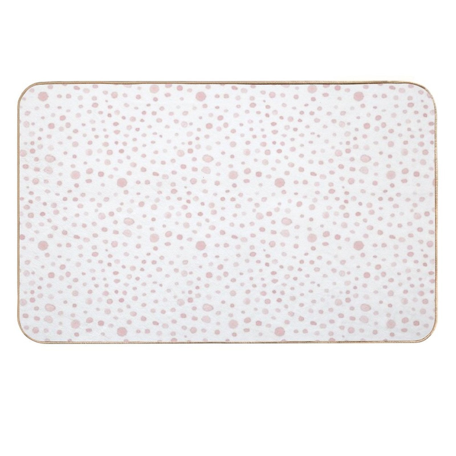 Confetti Watercolor Dots Pattern - Snow + Rose  Fade-Resistant Bath Mat