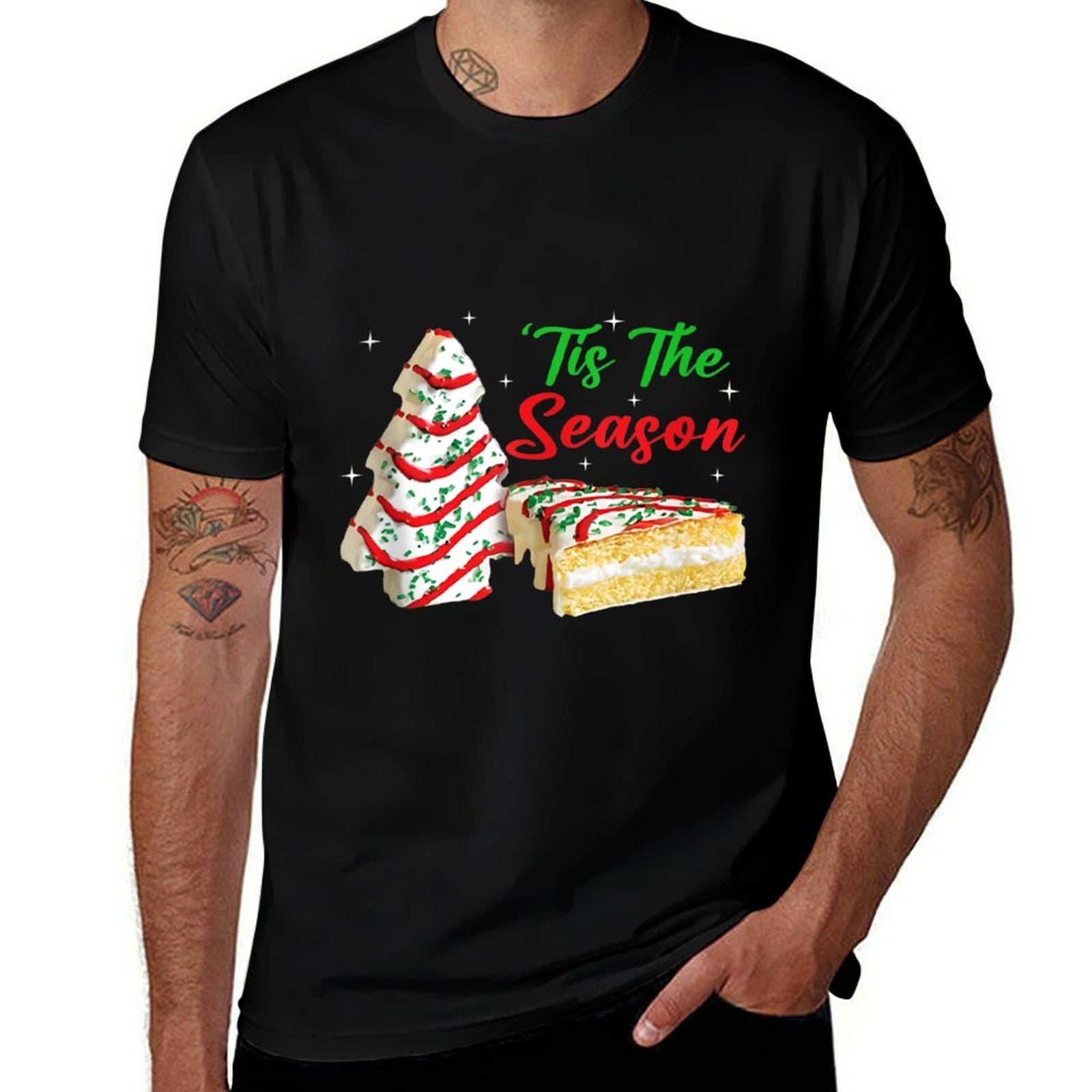 Funny Tis The Season Design Christmas Tree Cakes Debbie  Eco-friendly Material T-Shirt