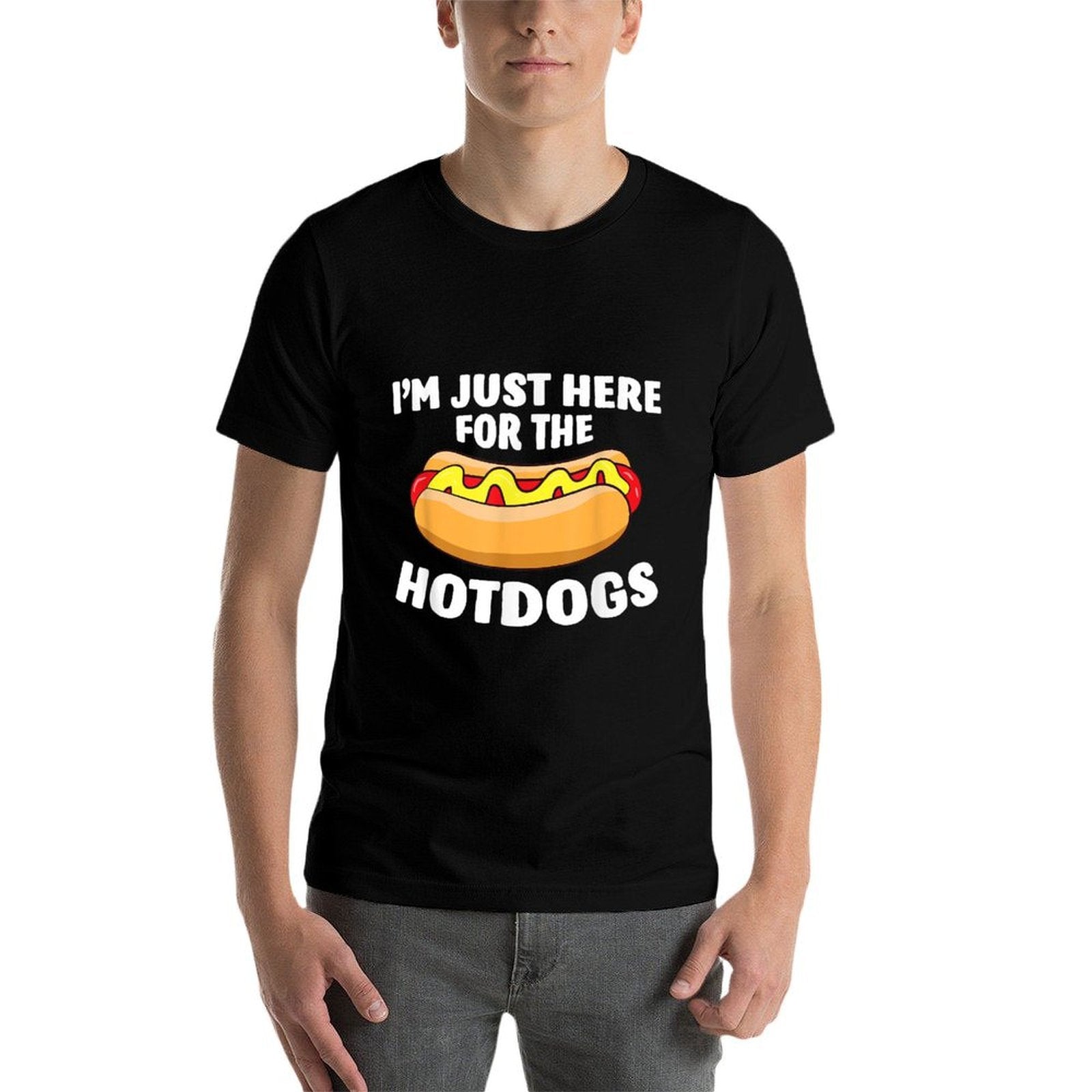 Funny Hot Dog Lover Im Just Here For The Hot Dogs for Men Women Girls Kids  Breathable T-Shirt