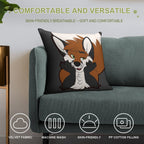 Sup Fox Soft Washable Throw Pillow