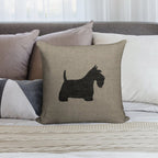 Scottish Terrier Silhouette(s) Black Scottie Dog Soft Multiple Sizes Throw Pillow