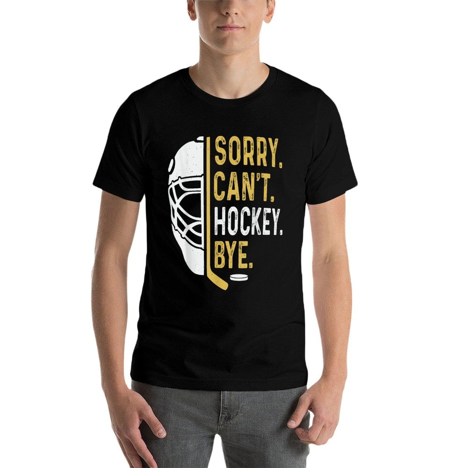 Sorry Cant Hockey Bye Vintage Retro Funny Hockey Players  Polyester Blend T-Shirt