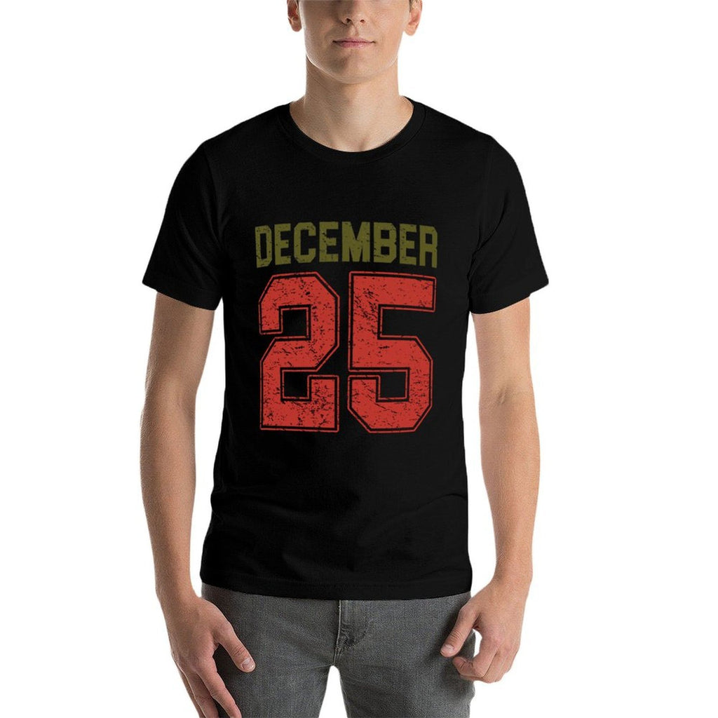 Vintage December 25 Retro Christmas Distressed Holiday  Stretchy T-Shirt