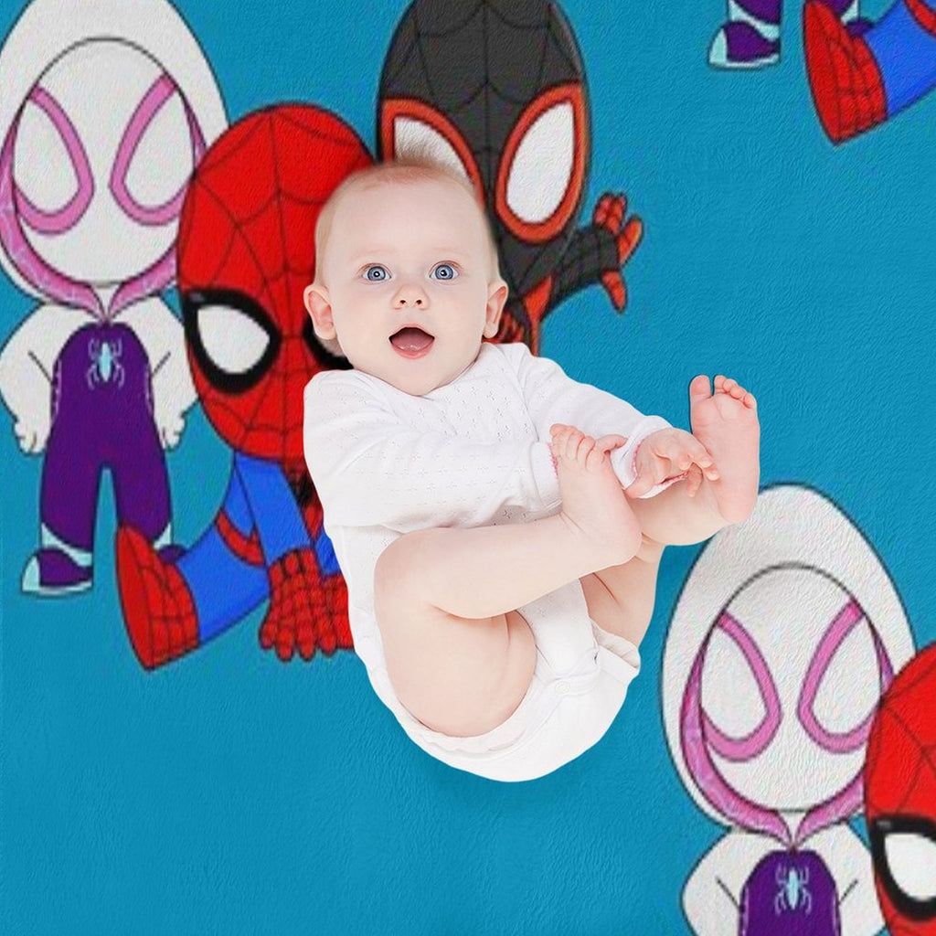 Cute Spiders Friends, Spider Ghost Girl, Cute Baby Spidey Black, Amazing Friends, Cartoon Ghost Easy Care Throw Blanket