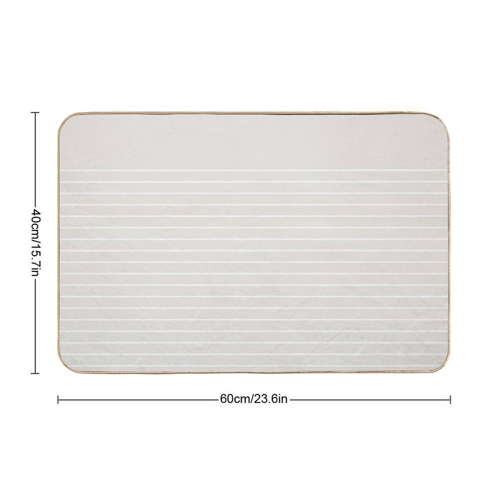 White Line in Beige  Non-Slip Bath Mat