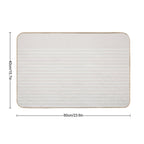 White Line in Beige  Non-Slip Bath Mat