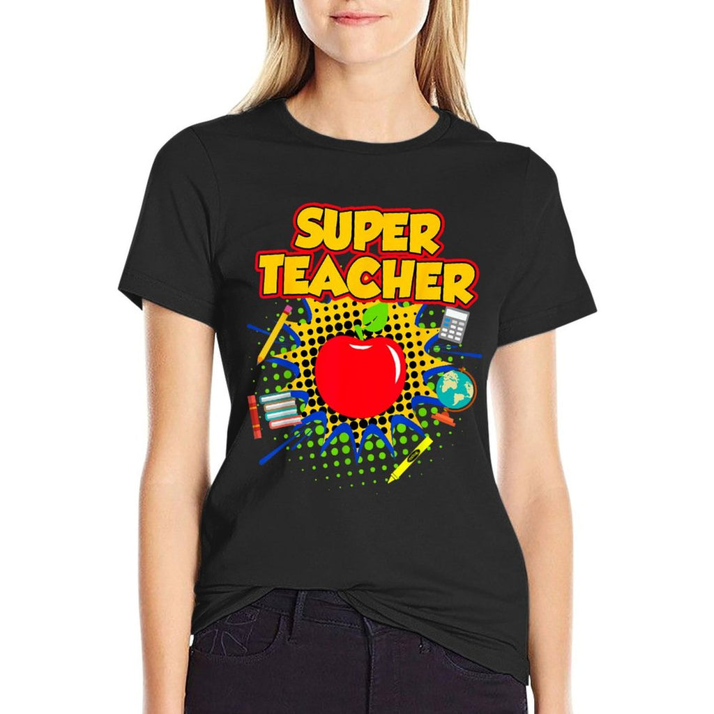 Superhero Teacher T-shirt - Teaching Teacher Gift Men Women Girls Kids  Polyester Blend T-Shirt