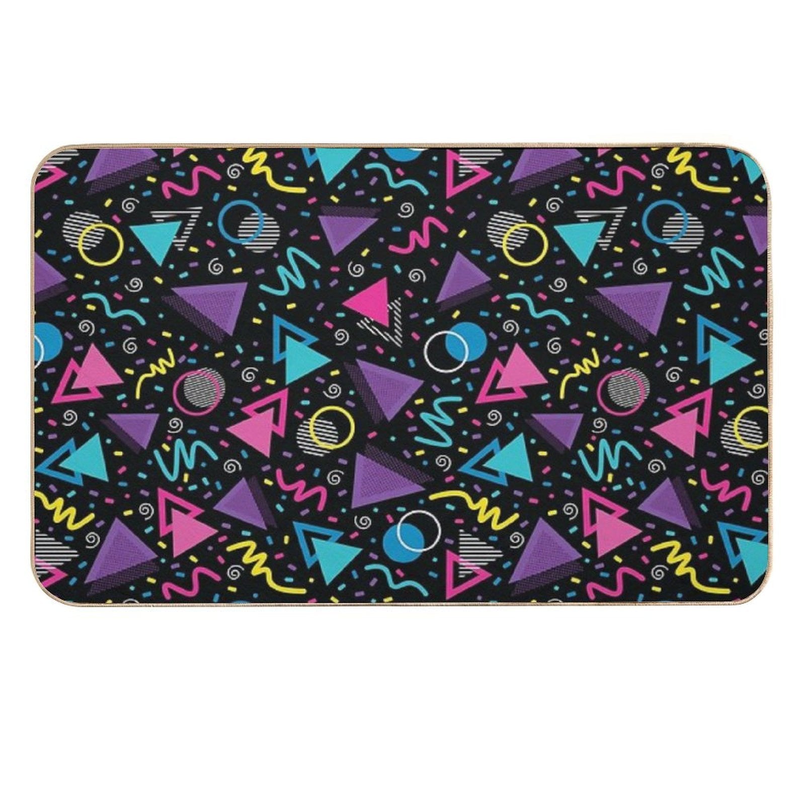 Neon Retro 90S Sprinkle Pattern  Anti-Trip Bath Mat