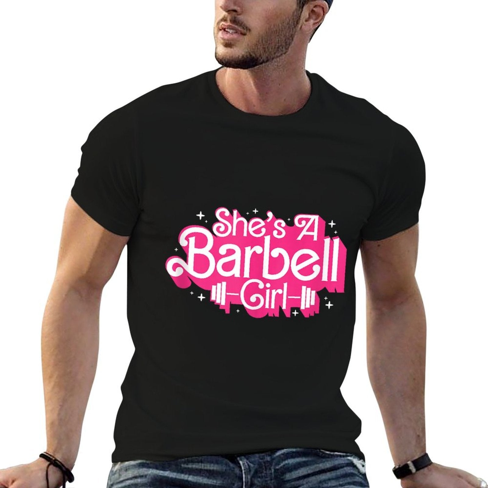 Shes A Barbell Girl Funny Bodybuilder Weightlifter Women  Tagless Design T-Shirt