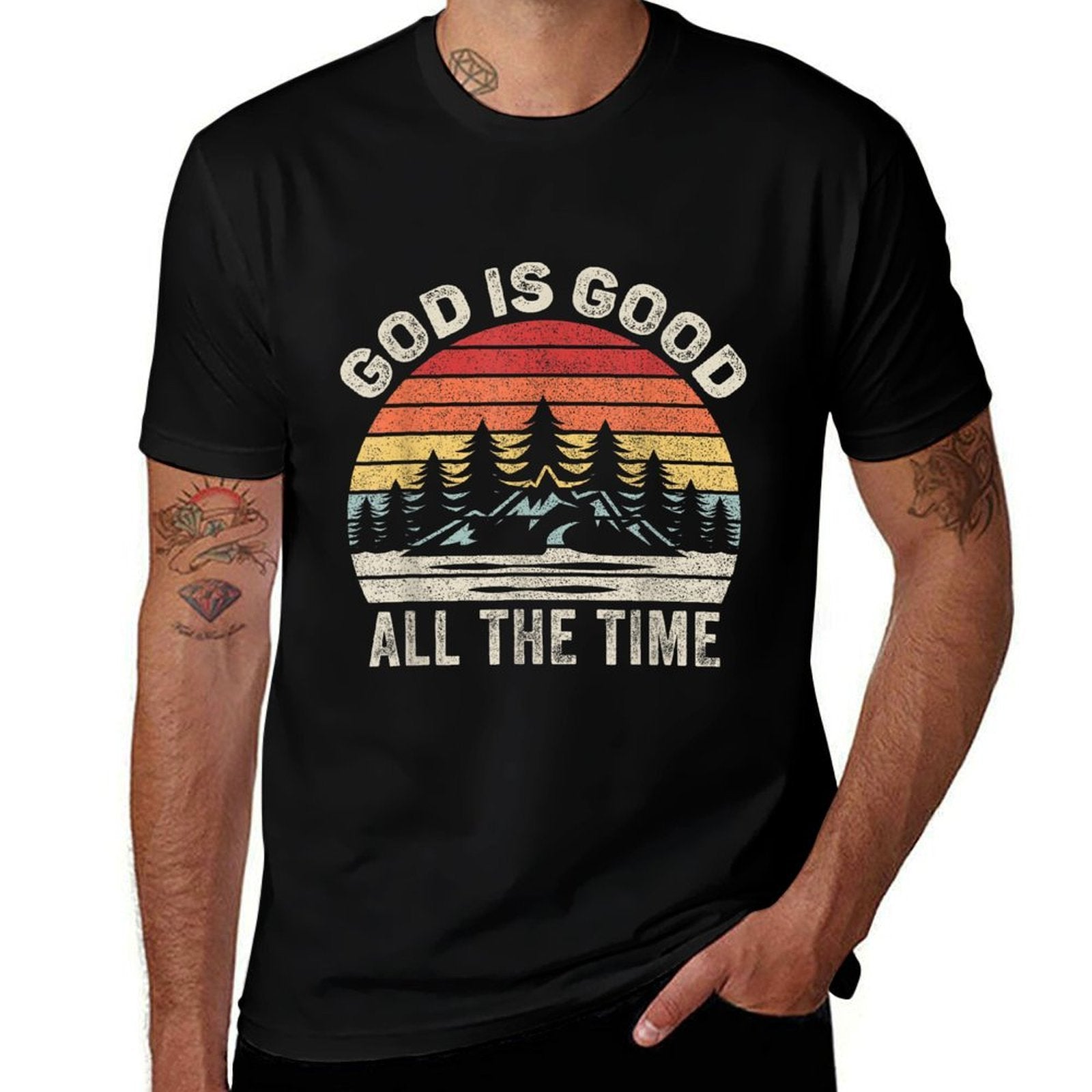 Vintage Retro God Is Good All The Time Christian  Soft T-Shirt