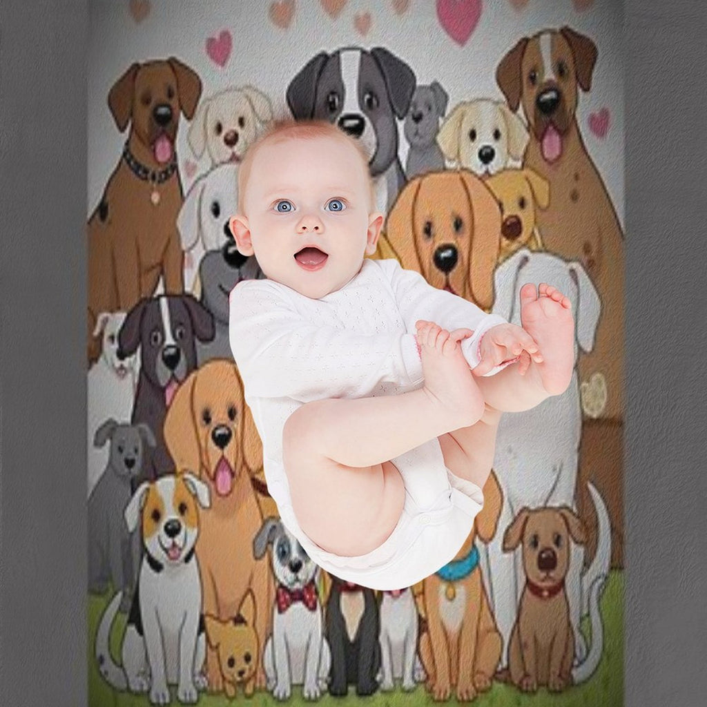 Cute Dogs Machine-washable Throw Blanket
