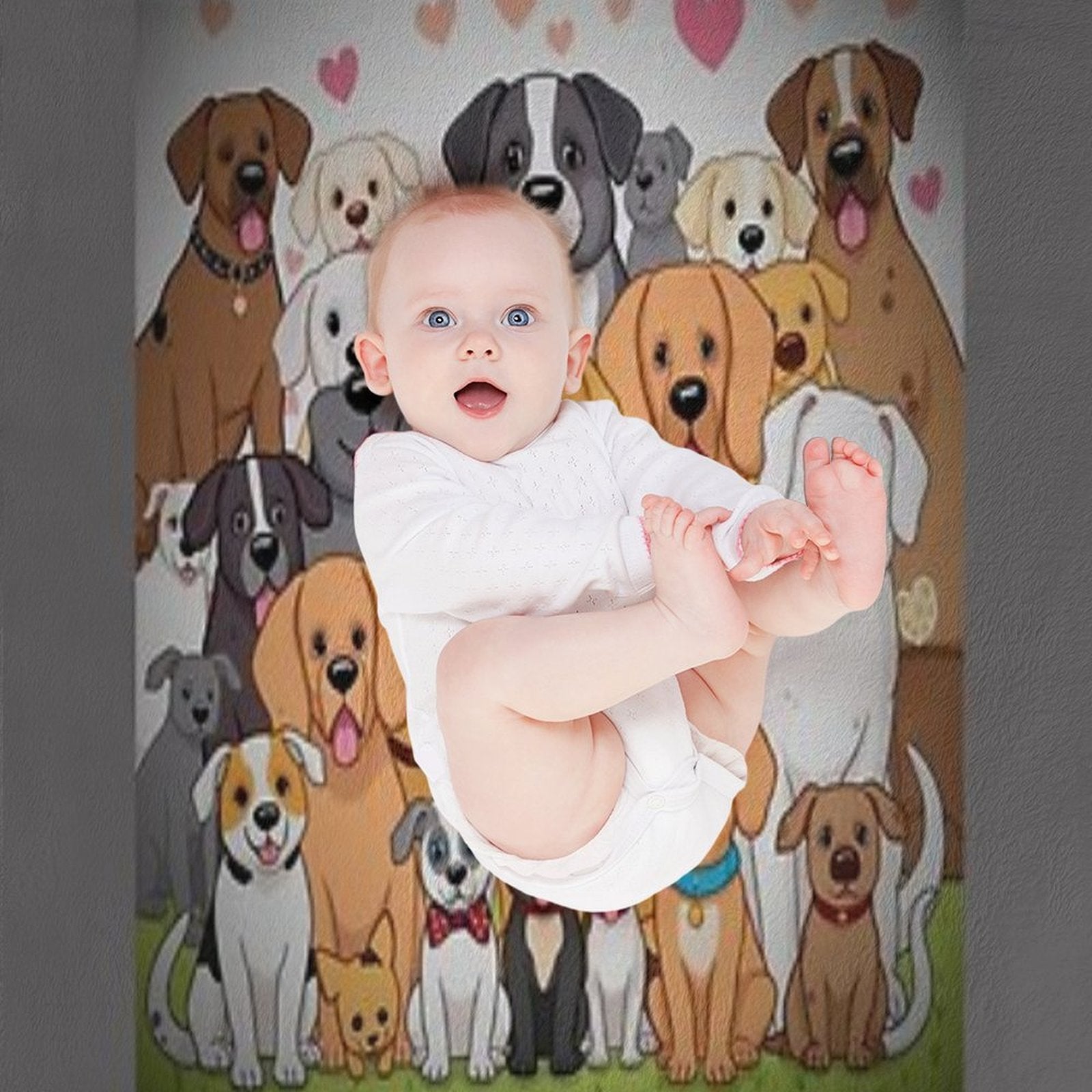 Cute Dogs Machine-washable Throw Blanket