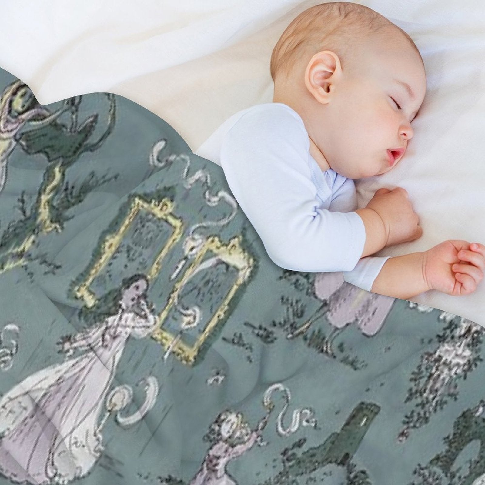 Girls Running From Houses Wrinkle-free Throw Blanket