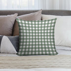 Plaid (sage Greenwhite) Soft Skin-Friendly Throw Pillow