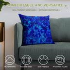 Cobalt Facets Soft Washable Throw Pillow