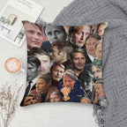 Mads Mikkelsen Photo Collage Soft Easy Maintenance Throw Pillow