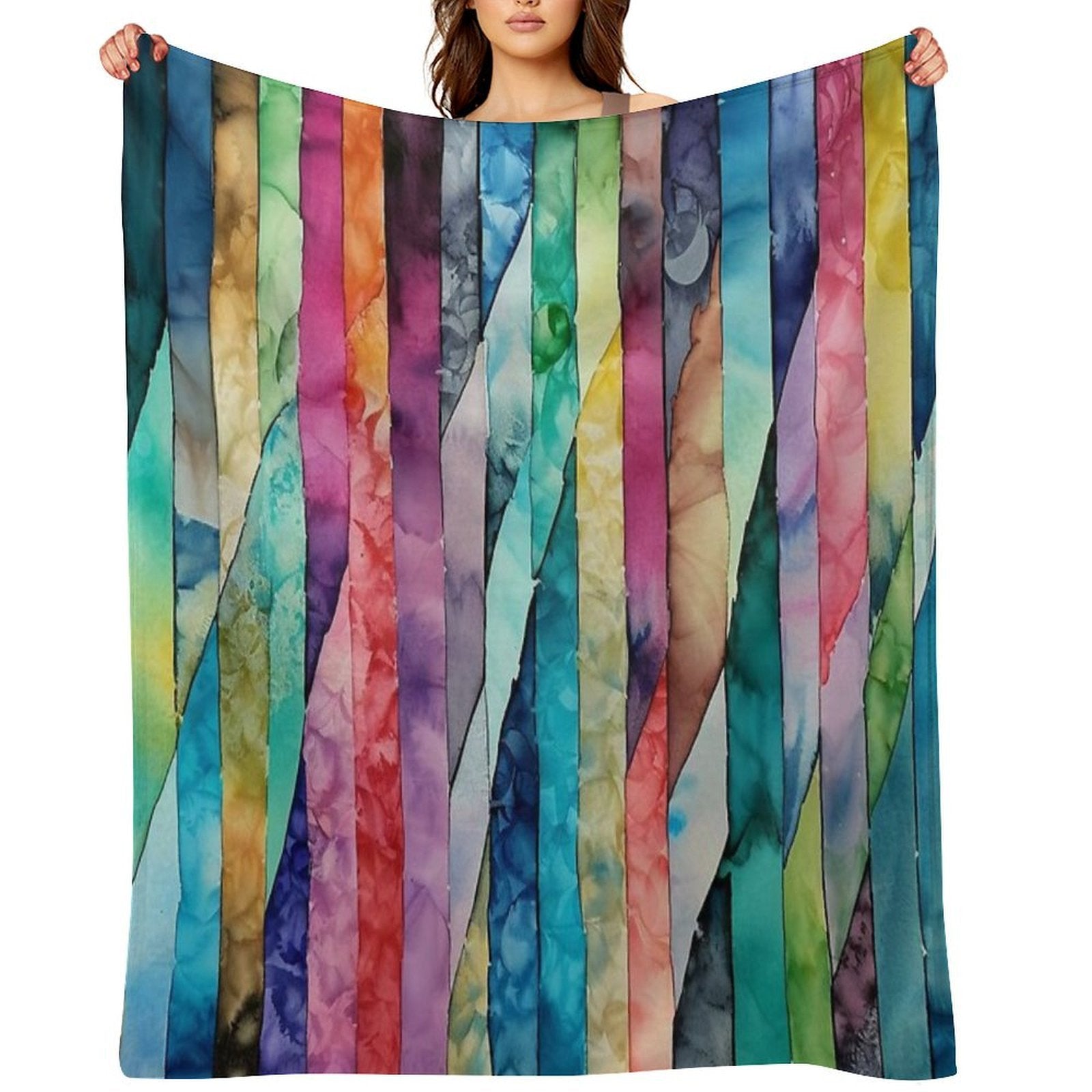 Abstract Stripes Plush Throw Blanket