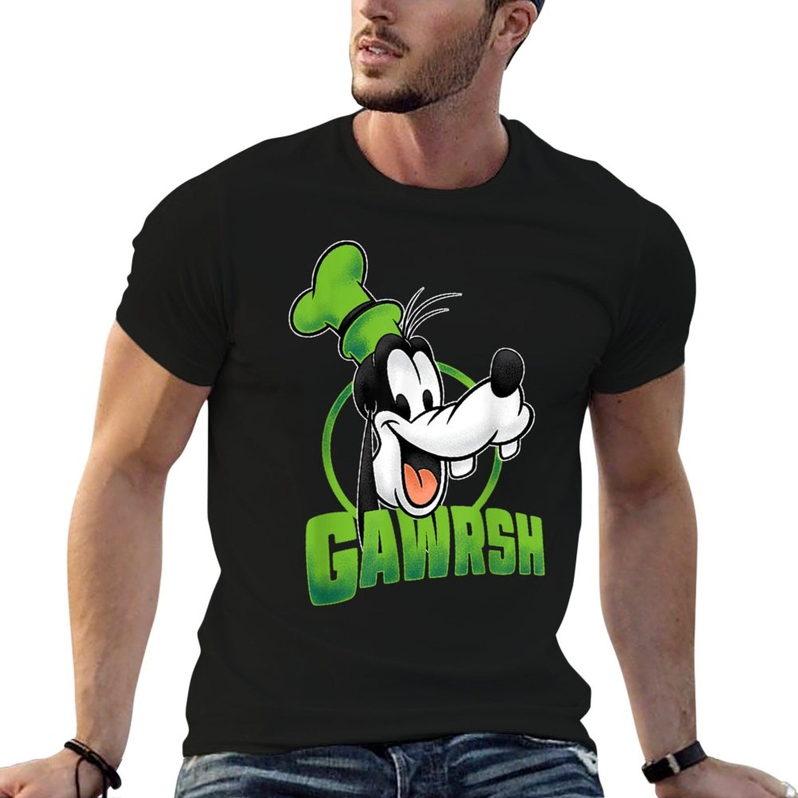 Disney Mickey And Friends Goofy Gawrsh Portrait  Cotton T-Shirt