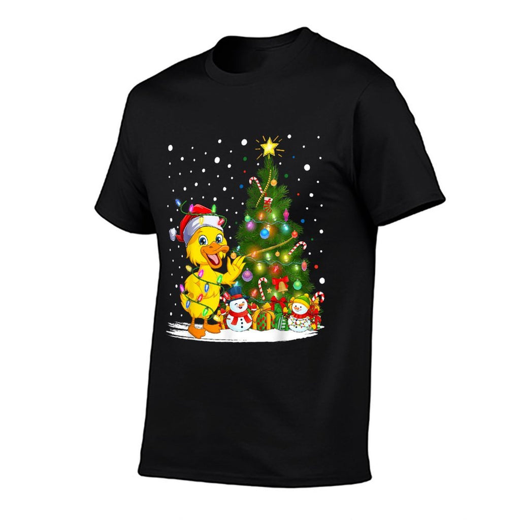 Duck Xmas Tree Lighting Santa Duck Christmas  Moisture-wicking T-Shirt