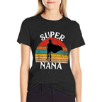 Super Nana Grandma Funny Vintage Woman Hero  Summer-ready Fabric T-Shirt