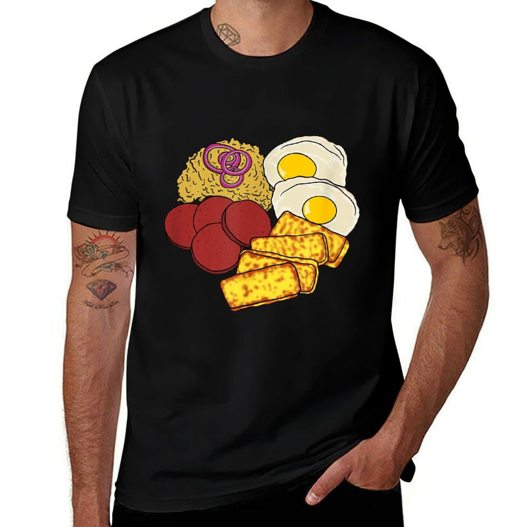 Dominican Republic Favorite Food  Mangú Salami Queso Frito  High-quality Stitching T-Shirt