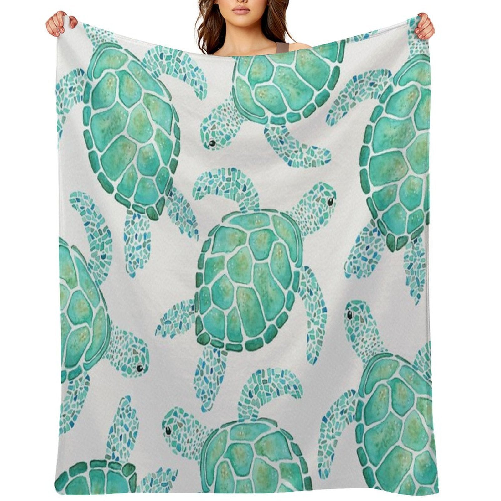 Turtle Pattern Easy Care Throw Blanket